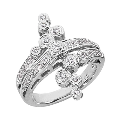 Platinum Diamond Right Hand Women's Ring 0.36ct 24.3mm 3 Platinum Diamond Right Hand Women's Ring 0.36ct 24.3mm