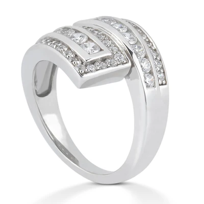Platinum Diamond Right Hand Women's Ring 1.20ct 4 Platinum Diamond Right Hand Women's Ring 1.20ct - Image 2