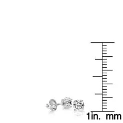 Platinum Diamond Stud Earrings With Round Diamonds 0.50ct -Its Hot Jewelry Shop platinum diamond stud earrings with round diamonds 050ct ruler