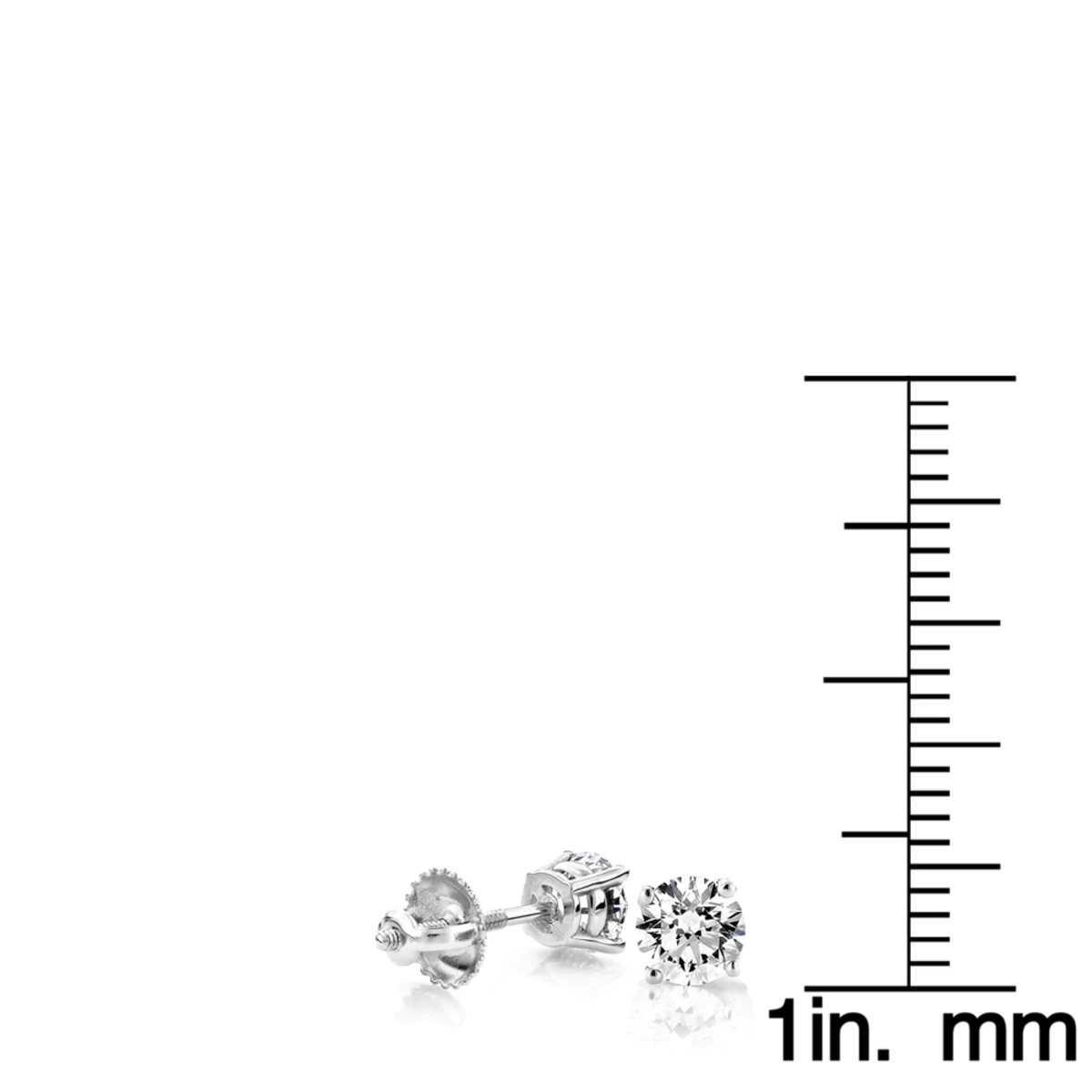 Platinum Diamond Studs Earrings 0.75ct 6 Platinum Diamond Studs Earrings 0.75ct - Image 4