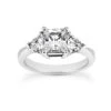Ultra Thin Platinum Diamond Three Stones Engagement Ring 0.70ct