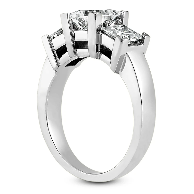 Thin Platinum Diamond Three Stones Engagement Ring 0.80ct 3.5mm 4 Thin Platinum Diamond Three Stones Engagement Ring 0.80ct 3.5mm - Image 2