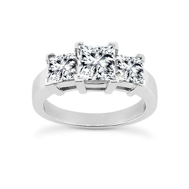 Thin Platinum Diamond Three Stones Engagement Ring 0.80ct 3.5mm 3 Thin Platinum Diamond Three Stones Engagement Ring 0.80ct 3.5mm