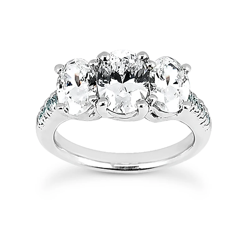 Thin Platinum Diamond Three Stones Engagement Ring 1.20ct 2.6mm 3 Thin Platinum Diamond Three Stones Engagement Ring 1.20ct 2.6mm