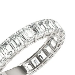 Platinum Emerald Cut Diamond Eternity Band For Women 4ct Anniversary Ring -Its Hot Jewelry Shop platinum emerald cut diamond eternity band for women 4ct anniversary ring box