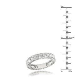 Platinum Emerald Cut Diamond Eternity Band For Women 4ct Anniversary Ring -Its Hot Jewelry Shop platinum emerald cut diamond eternity band for women 4ct anniversary ring ruler