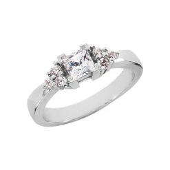 Thin Platinum Ladies Diamond Ring 0.65ct