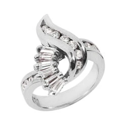 Platinum Ladies Diamond Ring 0.86ct 12.6mm