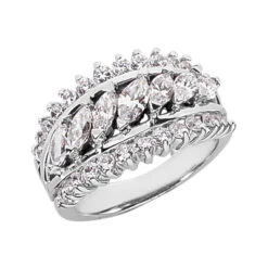 Platinum Ladies Diamond Ring 1.88ct 12.9mm