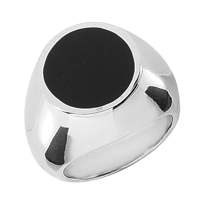 Platinum Men's Black Onyx Ring 14.9mm 3 Platinum Men's Black Onyx Ring 14.9mm