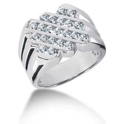 Platinum Men's Diamond Ring 1.05ct 3 Platinum Men's Diamond Ring 1.05ct
