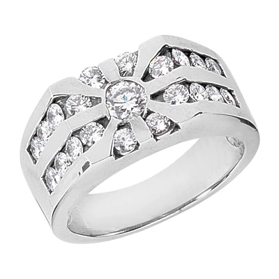 Platinum Men's Diamond Ring 1.59ct 3 Platinum Men's Diamond Ring 1.59ct
