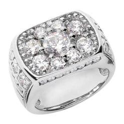 Platinum Men's Diamond Ring 3.42ct