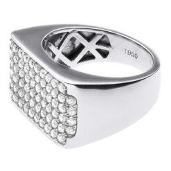 Platinum Men's Diamond Ring Unique Wedding Band 2 Carats Round Cut Diamonds -Its Hot Jewelry Shop platinum mens diamond ring unique wedding band 2 carats round cut diamonds 018341 back