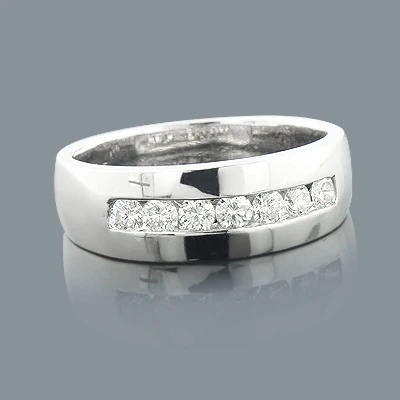 Platinum Men's Diamond Wedding Band 0.63ct 7.4mm 4 Platinum Men's Diamond Wedding Band 0.63ct 7.4mm - Image 2
