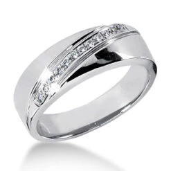 Platinum Men's Diamond Wedding Ring 0.12ct 7.1mm