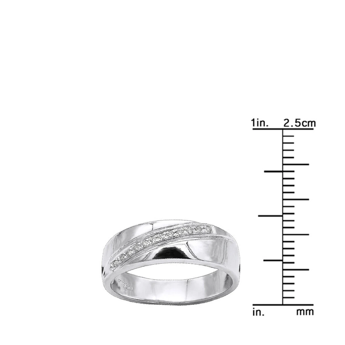 Platinum Men's Diamond Wedding Ring 0.12ct 7.1mm 6 Platinum Men's Diamond Wedding Ring 0.12ct 7.1mm - Image 4