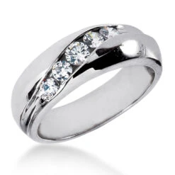 Platinum Men's Diamond Wedding Ring 0.64ct