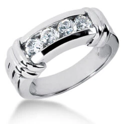 Platinum Men's Diamond Wedding Ring 1ct 6.8mm