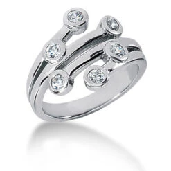 Platinum Right Hand Diamond Ladies Ring 0.42ct 14.6mm