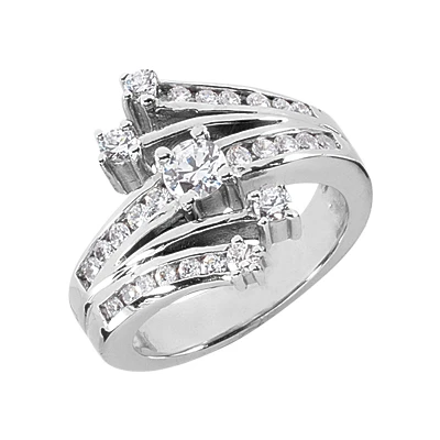 Platinum Right Hand Diamond Ladies Ring 0.79ct 3 Platinum Right Hand Diamond Ladies Ring 0.79ct