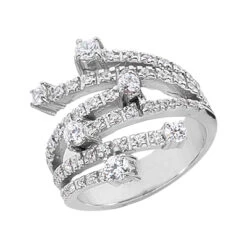 Platinum Right Hand Diamond Ladies Ring 0.94ct