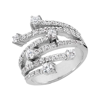 Platinum Right Hand Diamond Ladies Ring 0.94ct 3 Platinum Right Hand Diamond Ladies Ring 0.94ct