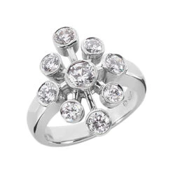 Platinum Right Hand Diamond Ladies Ring 1.30ct