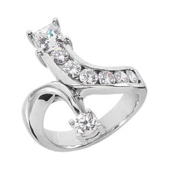 Platinum Right Hand Diamond Ladies Ring 1.47ct