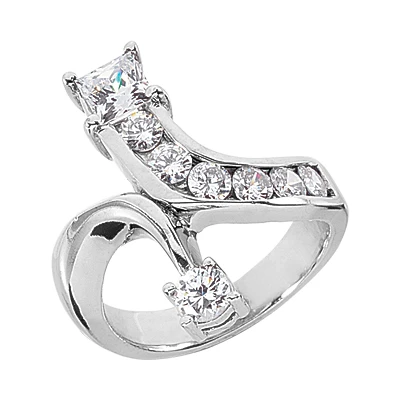 Platinum Right Hand Diamond Ladies Ring 1.47ct 3 Platinum Right Hand Diamond Ladies Ring 1.47ct