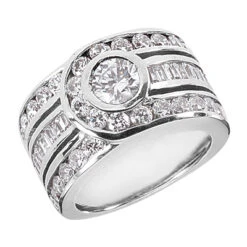 Platinum Right Hand Diamond Ladies Ring 3.01ct