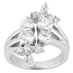 Platinum Right Hand Ladies Diamond Ring 1ct 4.3mm