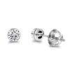 Platinum Round Diamond Bezel Earrings Studs 0.33ct