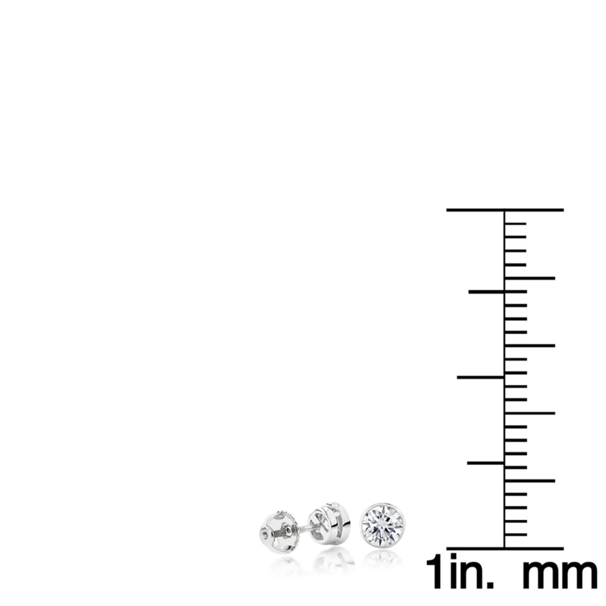Platinum Round Diamond Bezel Stud Earrings 0.25ct 6 Platinum Round Diamond Bezel Stud Earrings 0.25ct - Image 4