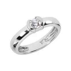 Thin Platinum Round Diamond Ladies Ring 0.30ct
