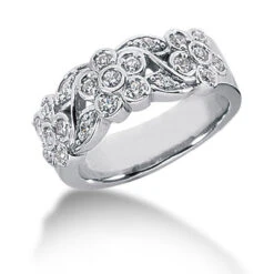 Platinum Round Diamond Ladies Ring 0.39ct