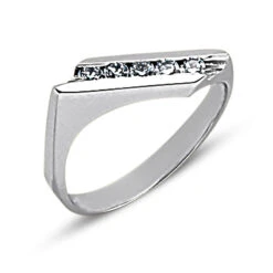 Thin Platinum Round Diamond Ladies Ring 0.40ct