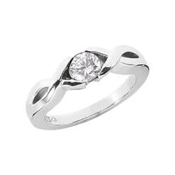 Platinum Round Diamond Ladies Ring 0.50ct 5.4mm