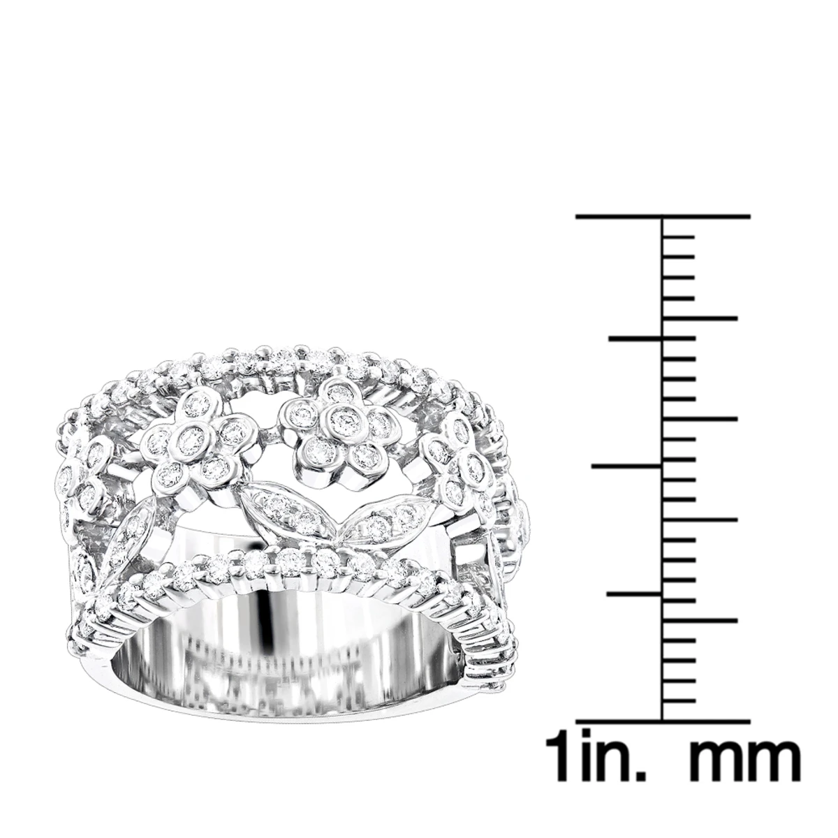Platinum Round Diamond Ladies Ring 0.82ct 12.8mm 6 Platinum Round Diamond Ladies Ring 0.82ct 12.8mm - Image 4
