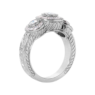 Thin Platinum Round Diamond Ladies Ring 0.86ct 4 Thin Platinum Round Diamond Ladies Ring 0.86ct - Image 2