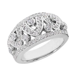 Platinum Round Diamond Ladies Ring 0.89ct