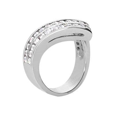 Platinum Round Diamond Ladies Ring 1.05ct 13mm 4 Platinum Round Diamond Ladies Ring 1.05ct 13mm - Image 2