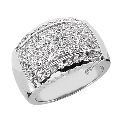 Platinum Round Diamond Ladies Ring 1.16ct 14.4mm 3 Platinum Round Diamond Ladies Ring 1.16ct 14.4mm