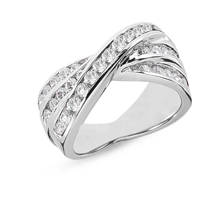 Platinum Round Diamond Ladies Ring 1.19ct 3 Platinum Round Diamond Ladies Ring 1.19ct