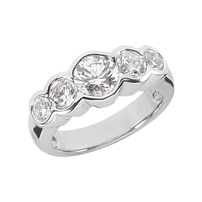 Platinum Round Diamond Ladies Ring 1.50ct 7.4mm 3 Platinum Round Diamond Ladies Ring 1.50ct 7.4mm