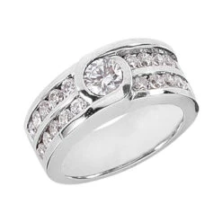 Platinum Round Diamond Ladies Ring 1.50ct 8.2mm