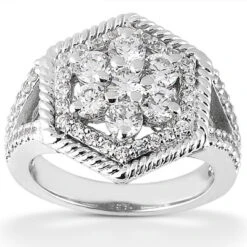 Platinum Round Diamond Ladies Ring 1.65ct 8.3mm