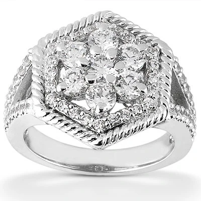 Platinum Round Diamond Ladies Ring 1.65ct 8.3mm 3 Platinum Round Diamond Ladies Ring 1.65ct 8.3mm