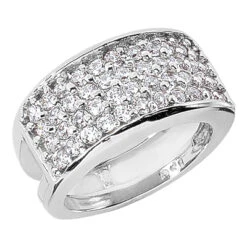 Platinum Round Diamond Ladies Ring 1.76ct 10.8mm
