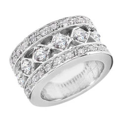 Platinum Round Diamond Ladies Ring 1.83ct 11.3mm